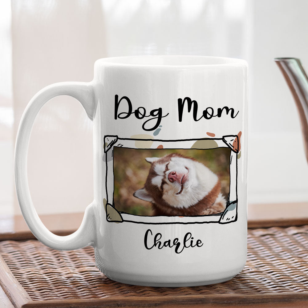 Personalized Custom Dog Mom and Dad Line Photo Coffee Mug