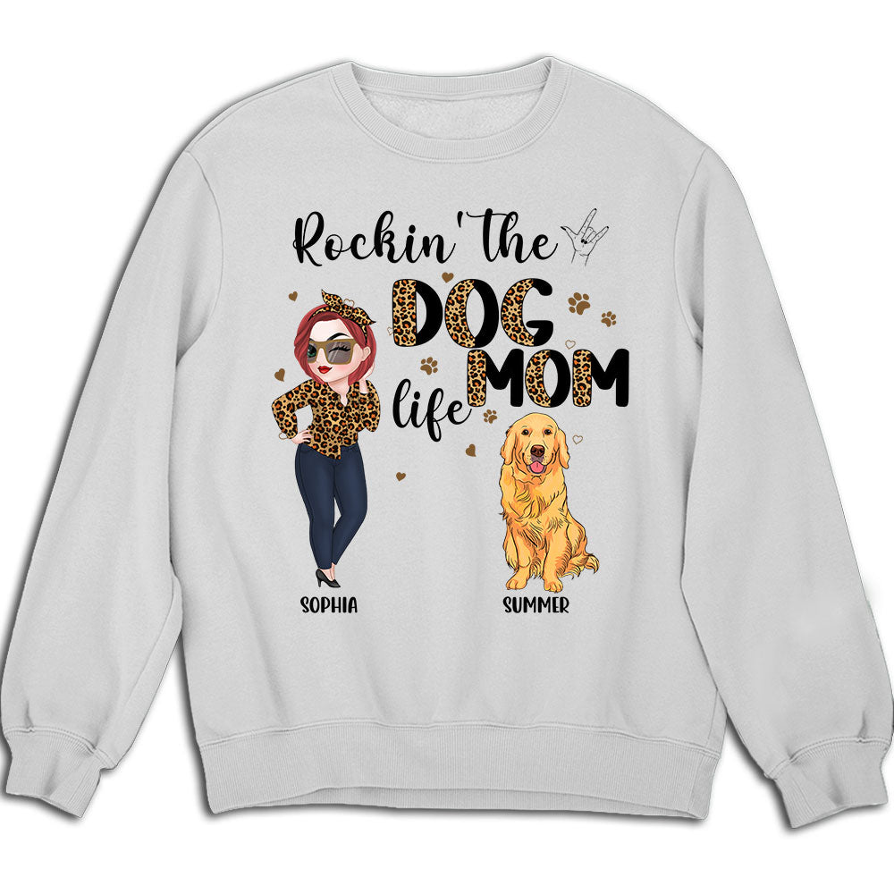Personalized Rockin' Dog Mom Life Custom Sweatshirt - Ideal Gift
