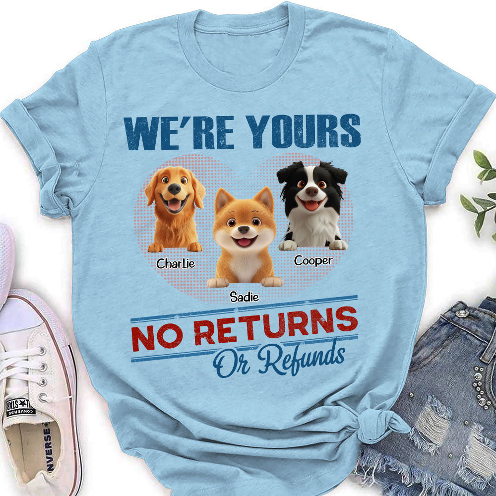 Personalized Custom Women's 'No Returns Or Refunds' T-shirt for Kids and Pet Lovers