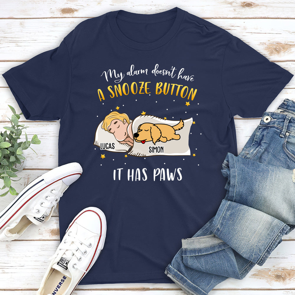 Customizable My Dog Alarm Unisex Personalized T - shirt for Pet Lovers
