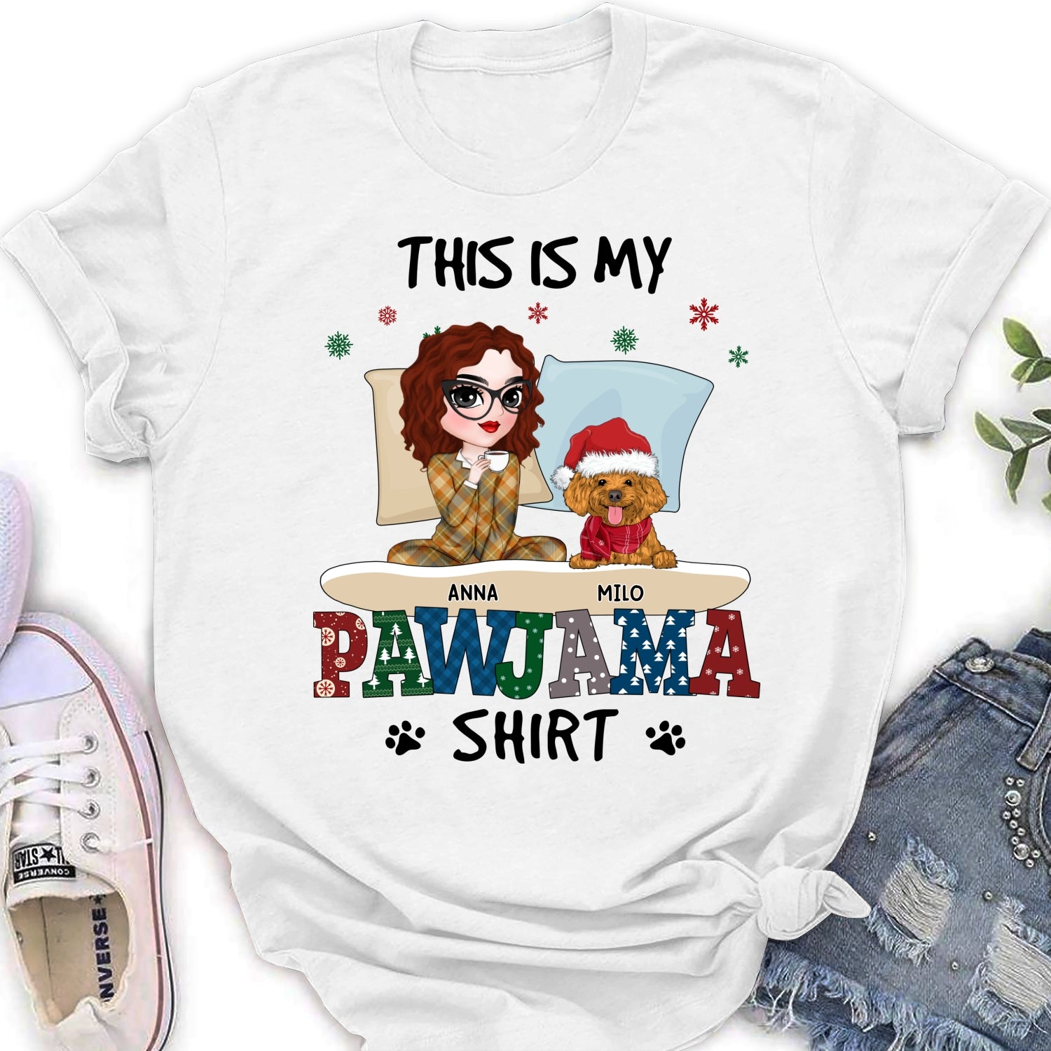 Customizable Pawjama Sleepshirt - Personalized Women's T-shirt for Pet Lovers