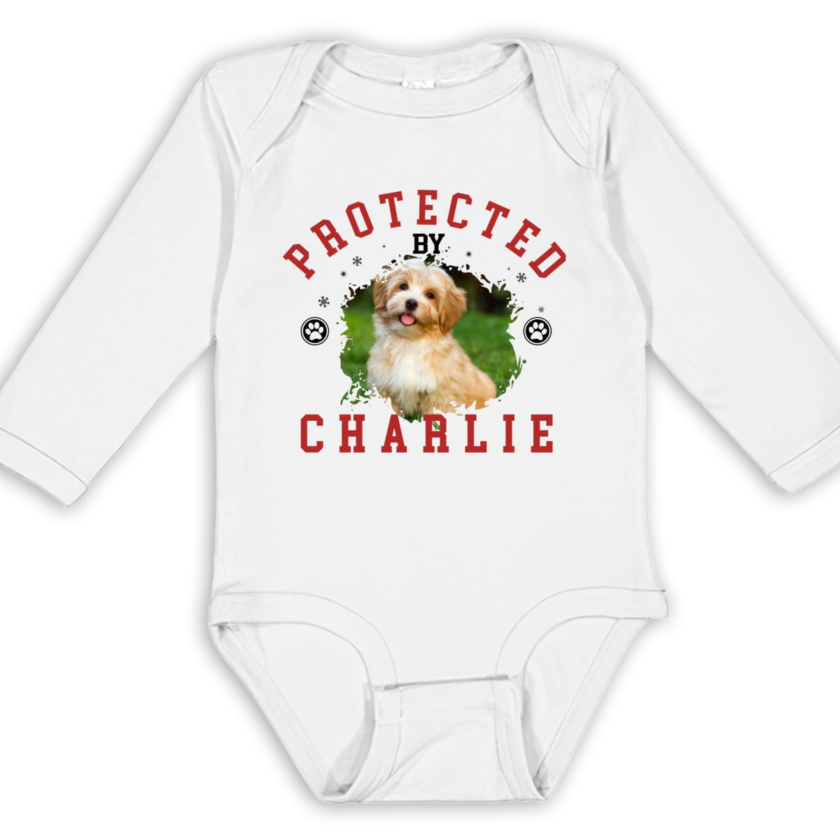 Personalized Custom Long Sleeve Baby Sleepdog Onesie - Ideal for Newborns