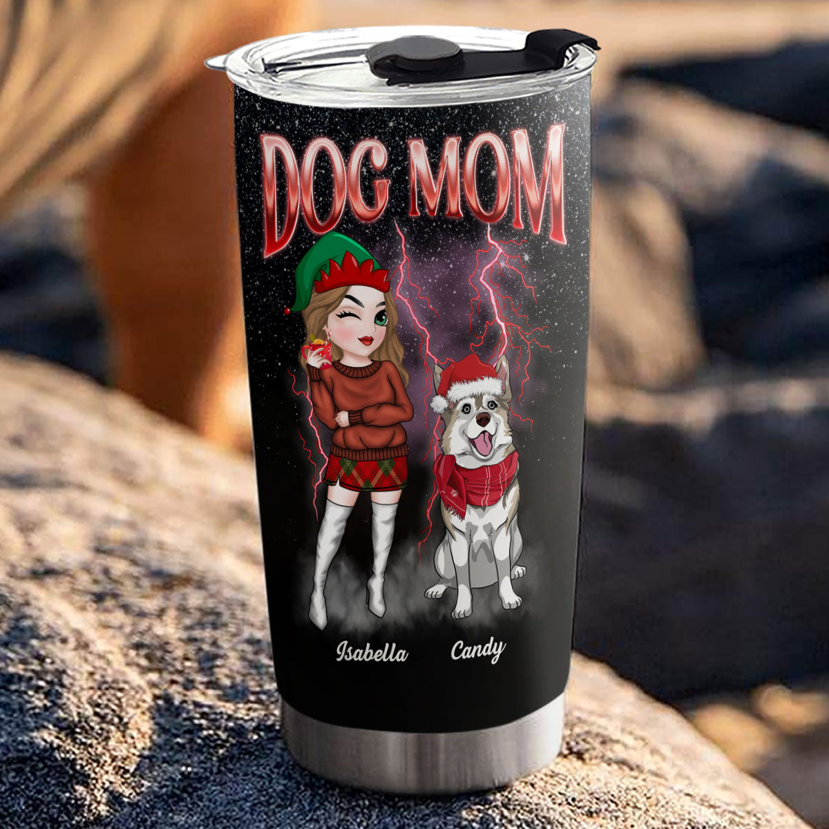 Customizable Vintage Dog Mom Tumbler - Personalized for You