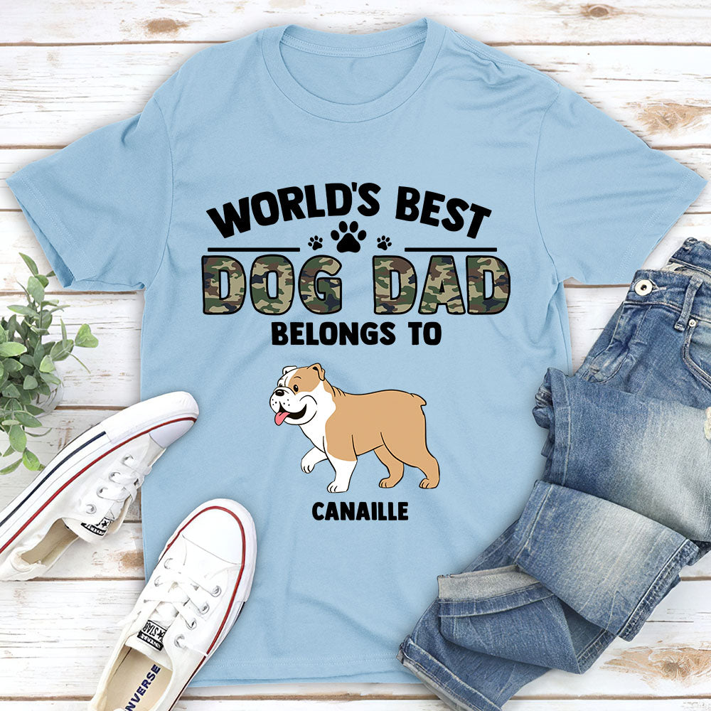 Customizable Dog Dad Pattern Unisex T-shirt - Ideal Gift for Pet Lovers