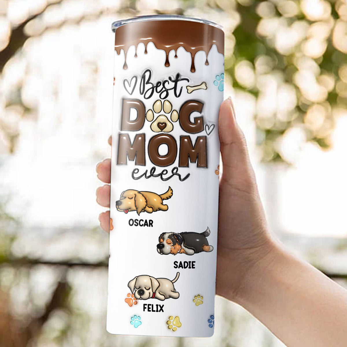 Personalized 3D Inflated Effect Stainless Steel Skinny Tumbler - You're the Best!