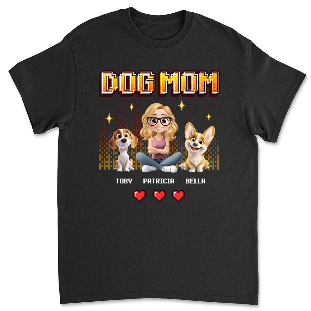 Customizable Dog Mom Pixel Unisex T-Shirt - Ideal Gift for Pet Lovers