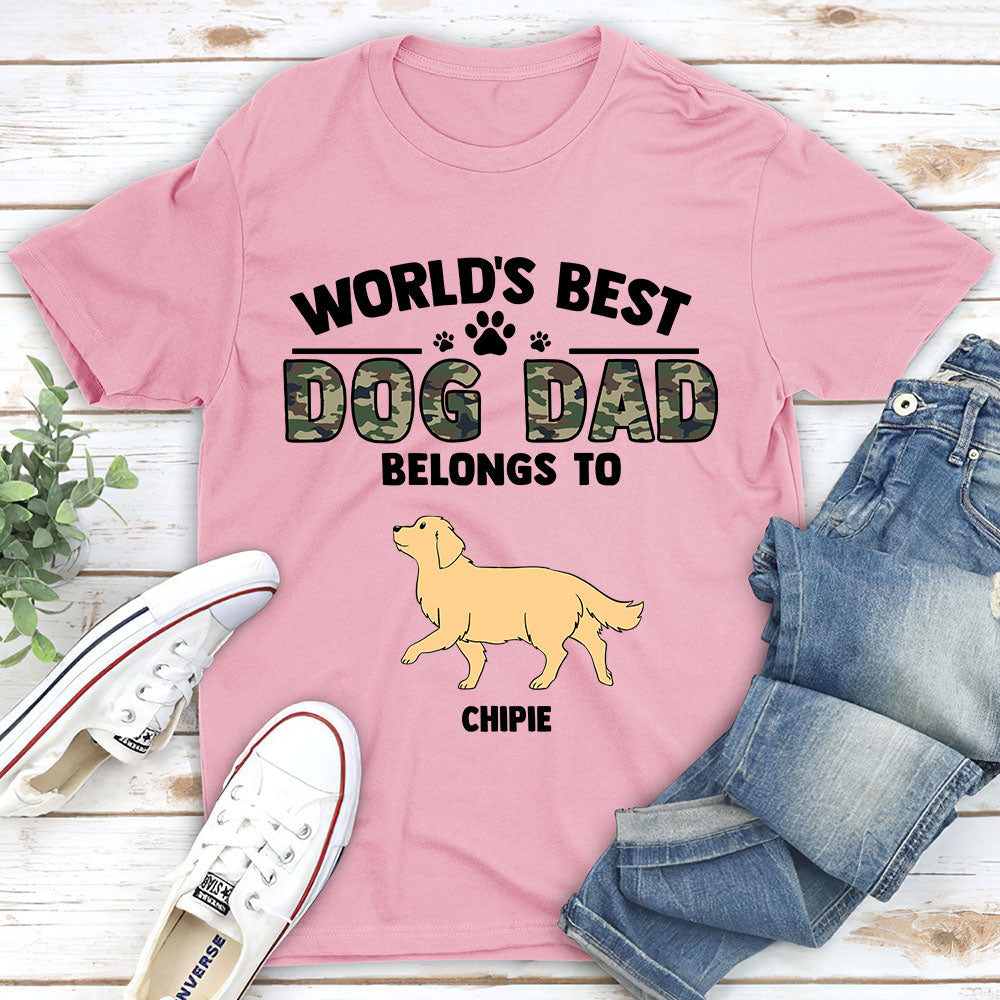 Customizable Dog Dad Pattern Unisex T-shirt - Ideal Gift for Pet Lovers