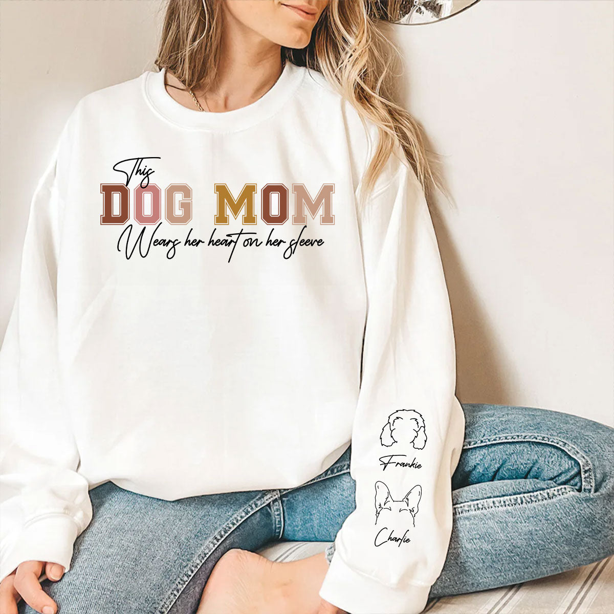 Customizable Mom Heart Personalized Sweatshirt for Pet Lovers