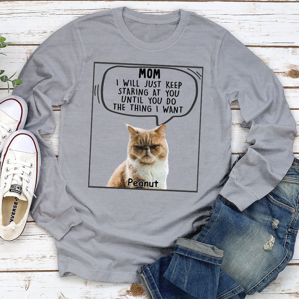 Customizable Long Sleeve Cat Lover T-shirt - Personalized for Pet Enthusiasts