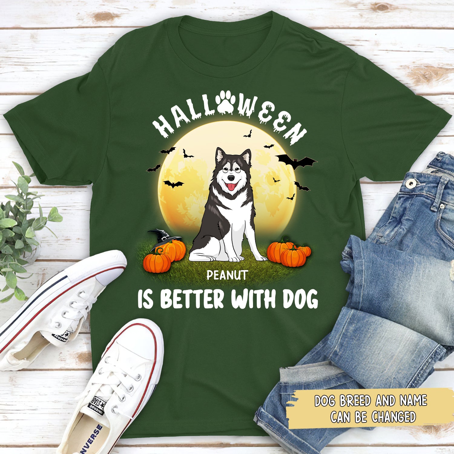 Unique Personalized Unisex Halloween T-shirt for Dog Lovers
