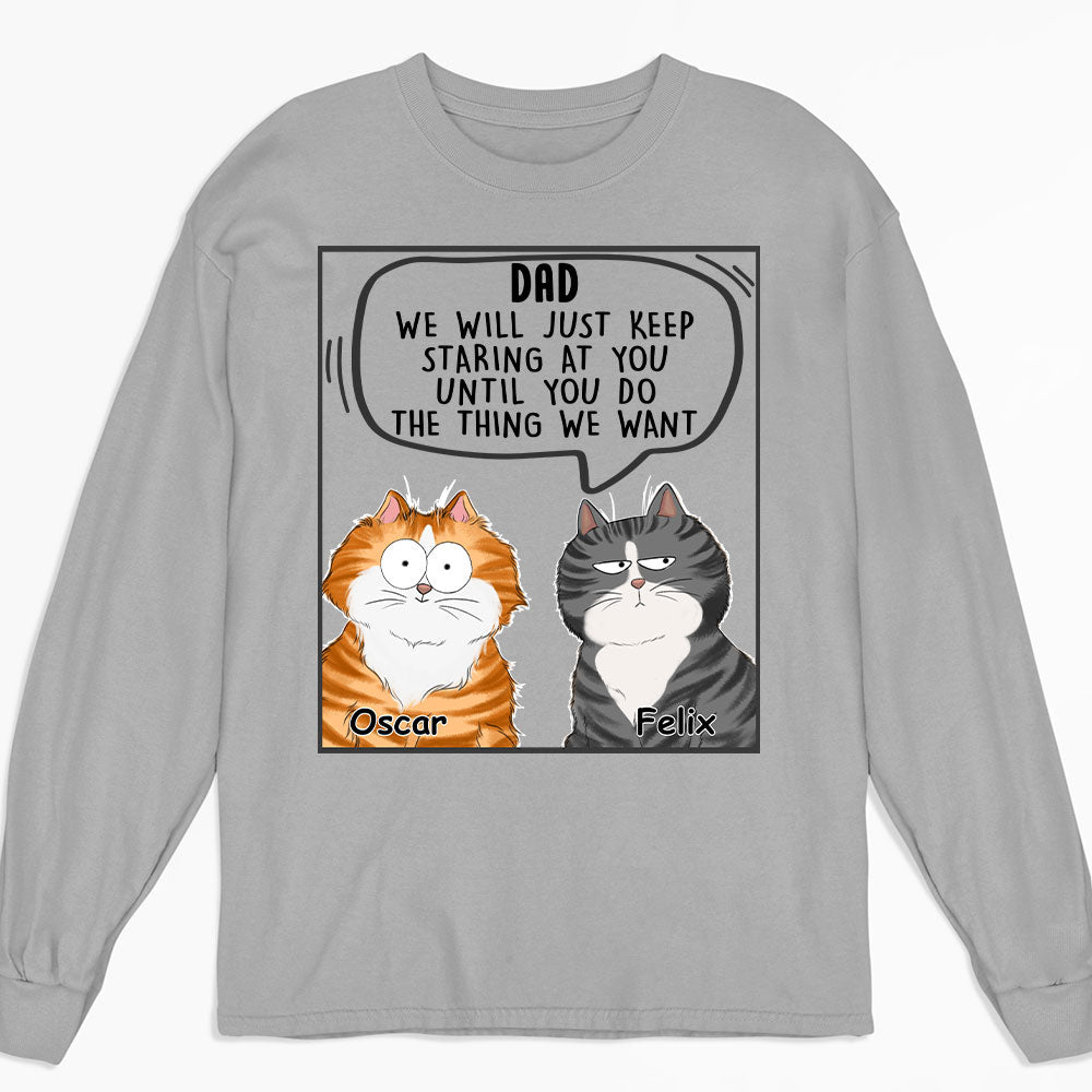 Customizable Long Sleeve Cat Lover T-shirt - Personalized for Pet Enthusiasts