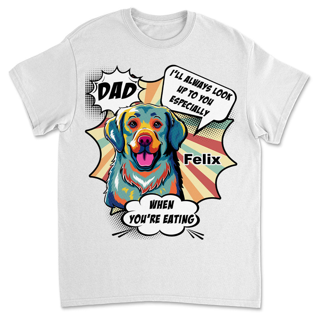 Personalized Pop - Art Dogs Look - Up Unisex T - shirt: Ideal Gift for Pet Lovers