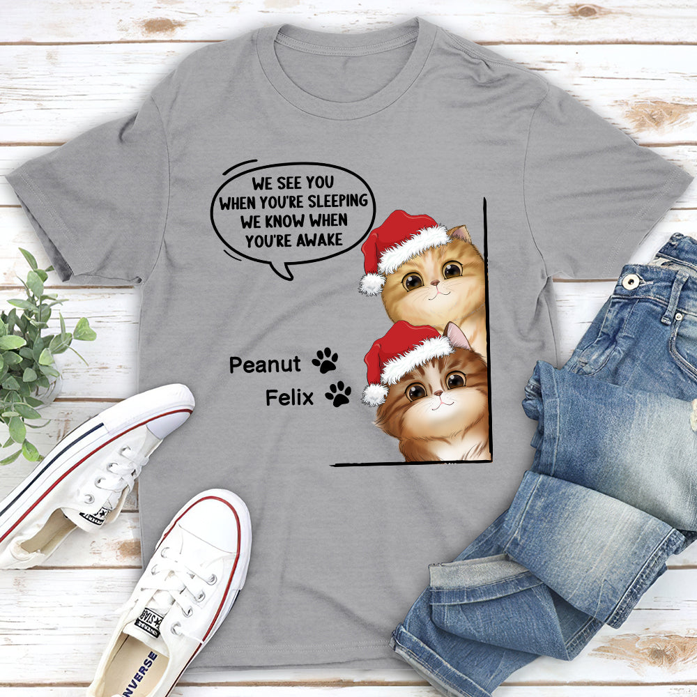Personalized Unisex 'When You're Sleeping' T - shirt: Ideal Gift for Pet Lovers
