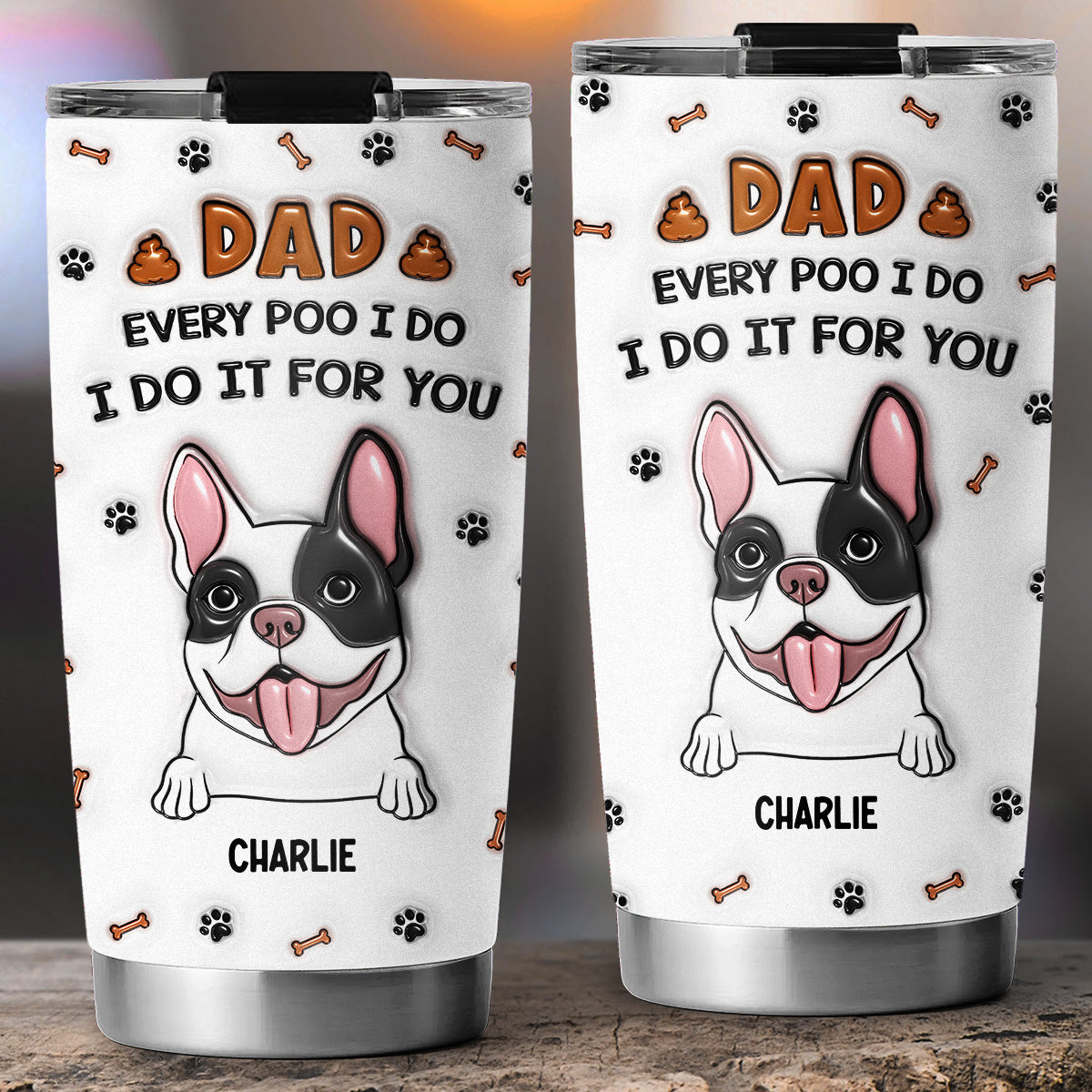 Personalized 3D Inflated Effect Custom Tumbler - Keep Drinks Fresh