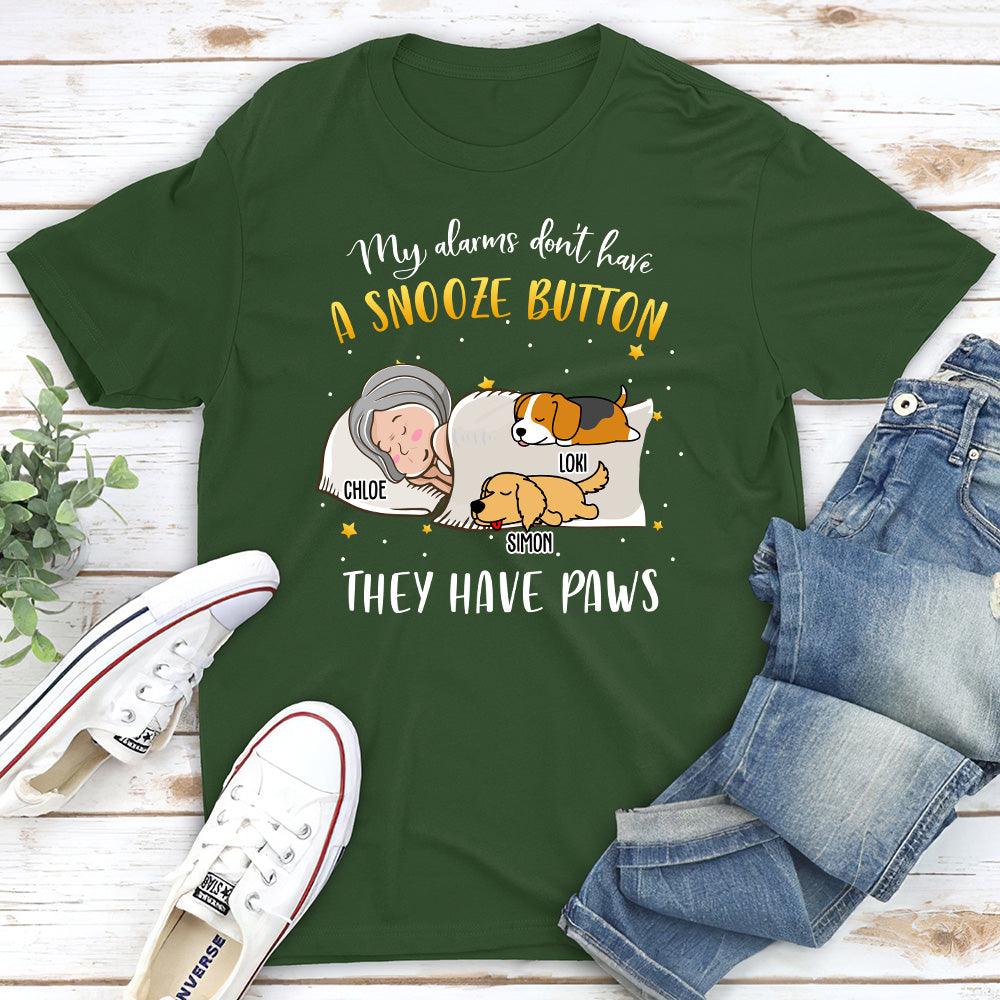 Customizable My Dog Alarm Unisex Personalized T - shirt for Pet Lovers