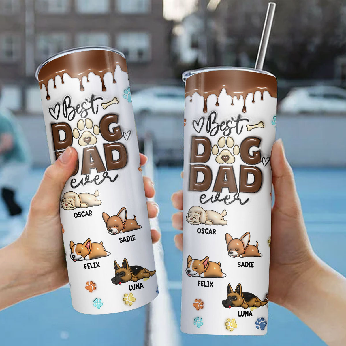 Personalized 3D Inflated Effect Stainless Steel Skinny Tumbler - You're the Best!