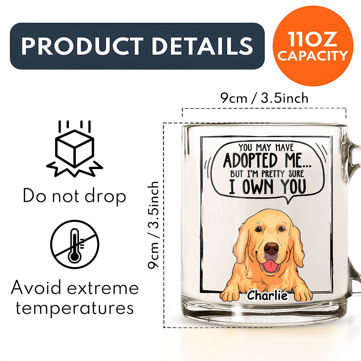 Pretty Sure - Customizable Personalized Glass Mug for Unique Beverage Experiences