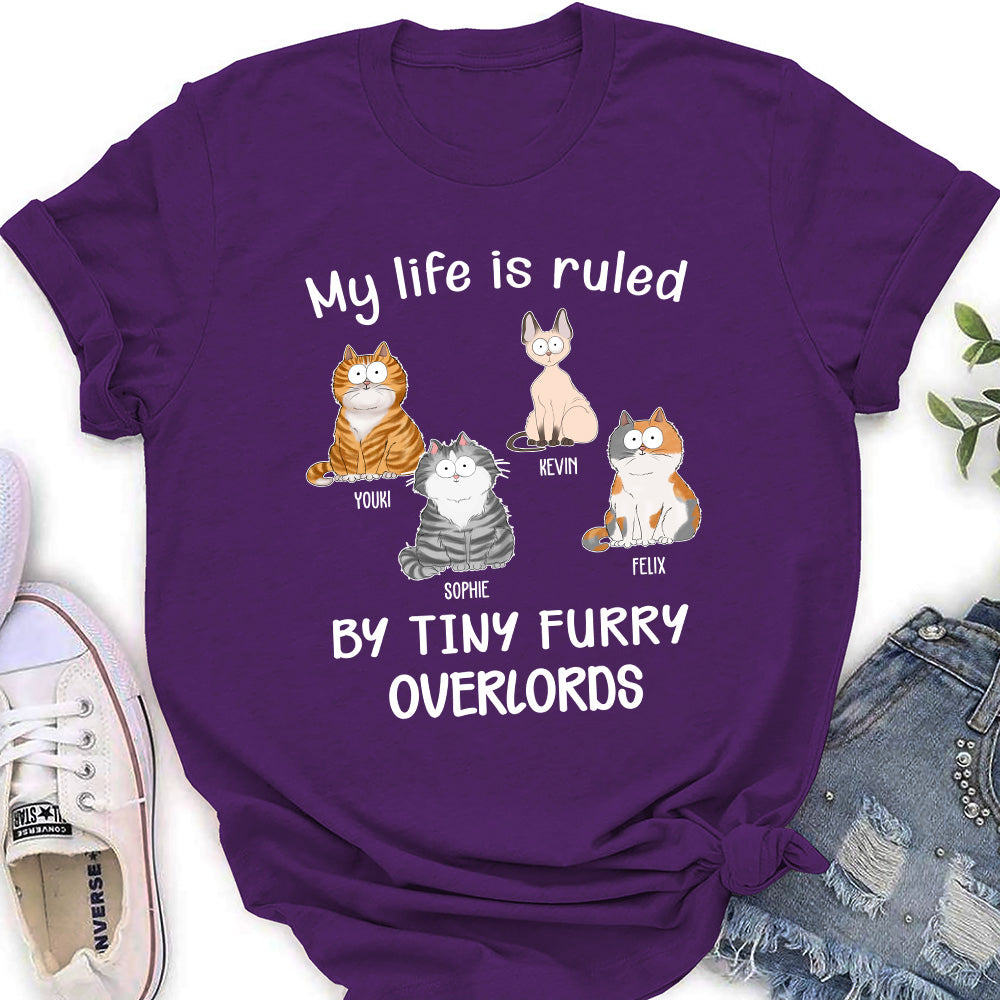 Personalized Custom Women's Cat-themed T-shirt - Because Cats Rule Our Lives