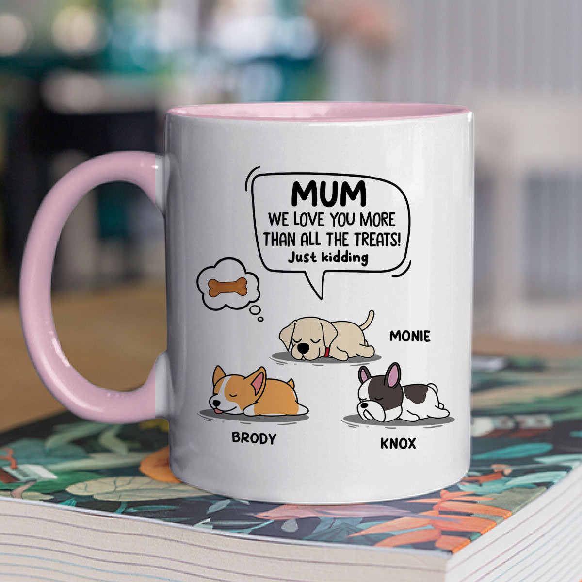 Personalized 'I Love Dad More Than Treats' Custom Accent Mug for Daily Beverages