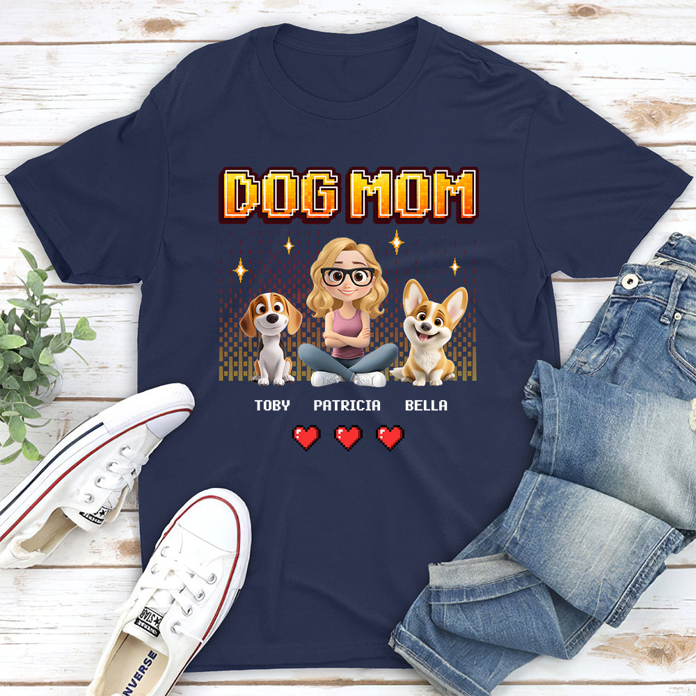 Customizable Dog Mom Pixel Unisex T-Shirt - Ideal Gift for Pet Lovers