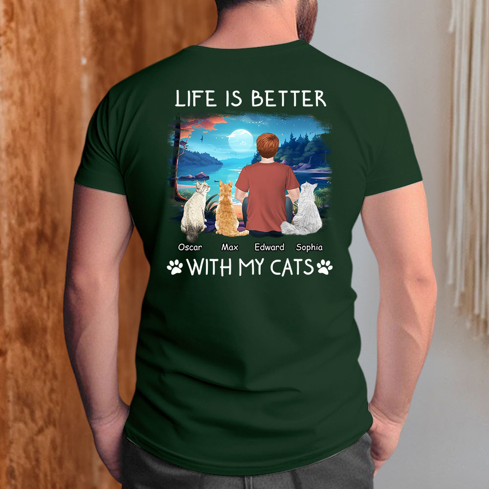 Personalized Unisex 'Better With Cats' T - shirt: Ideal Gift for Pet Lovers