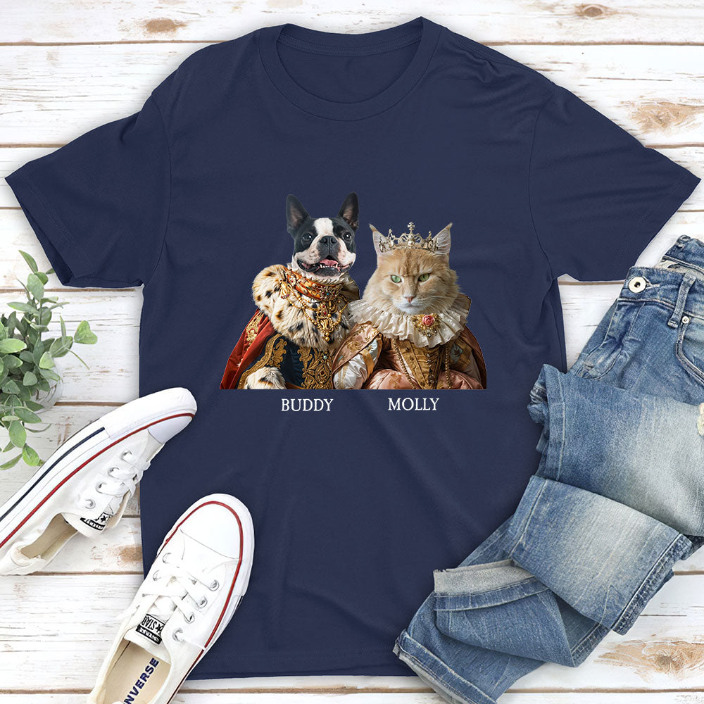 Custom Royal Pet Portrait Personalized Unisex T - Shirt: Ideal Gift for Pet Lovers