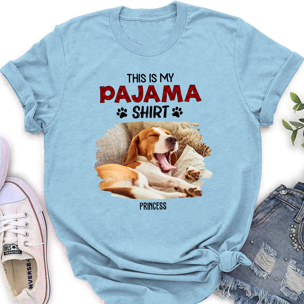 Personalized Custom Women's Sleeping Pajama Shirt with Pet Photos