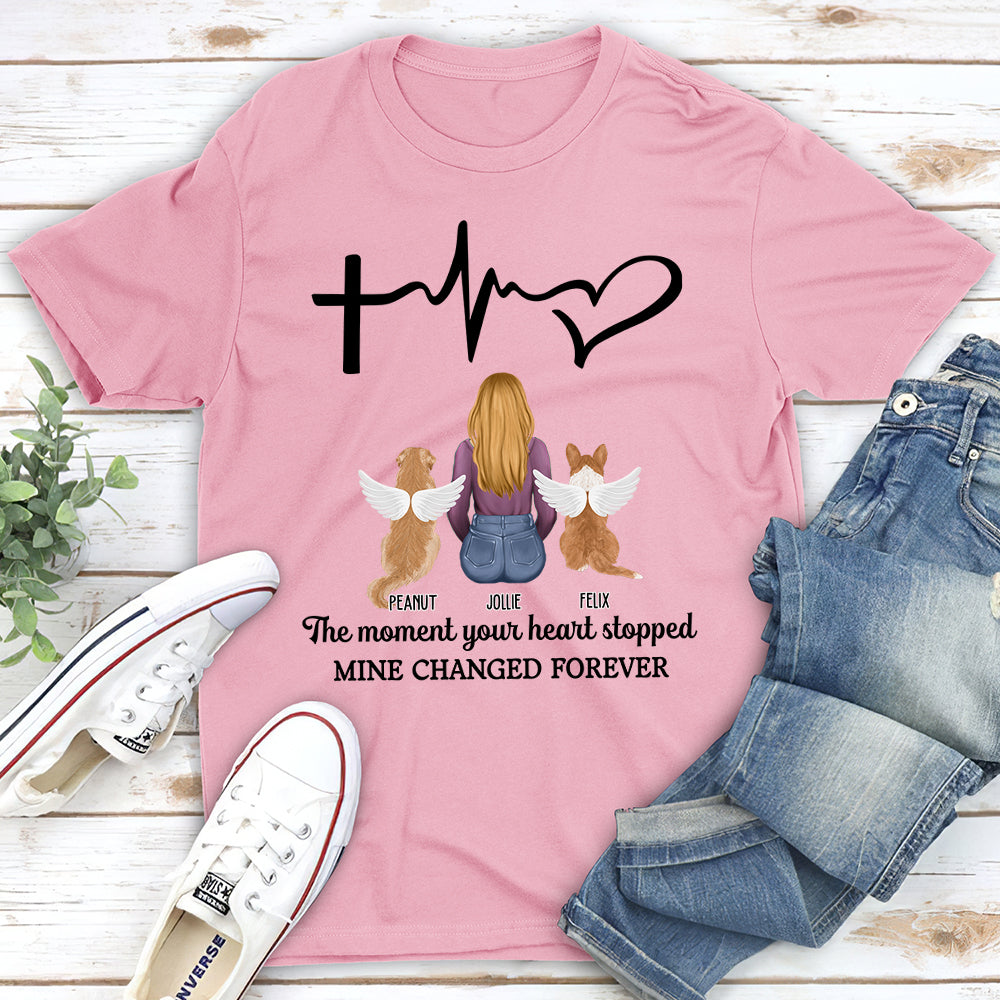 Personalized Memorial Unisex T-shirt - Honor the Moment Your Pet's Heart Stopped