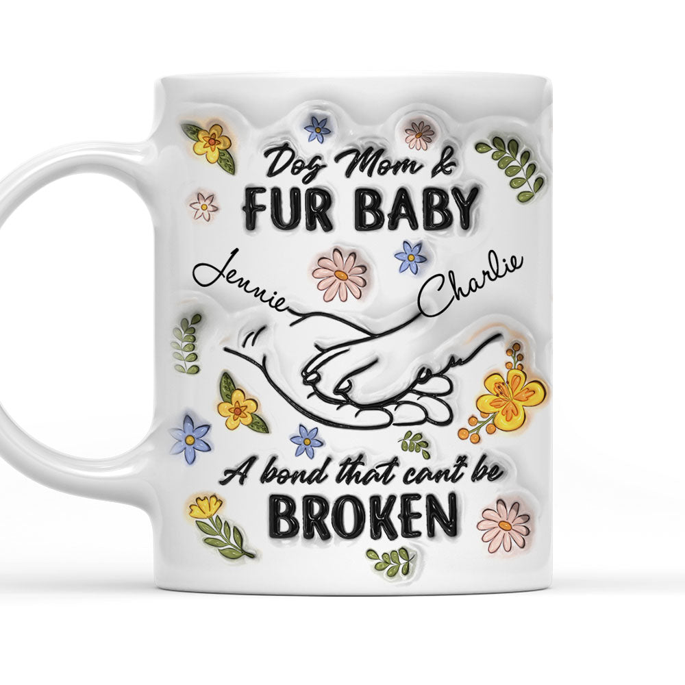 Personalized 3D Inflated Effect Custom Mug - Paw In Hand Design