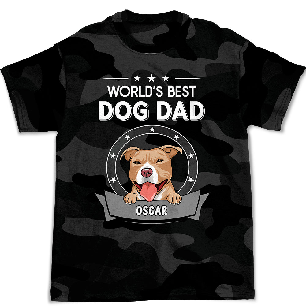 Top-Rated Personalized Camo Dog Dad All-Over Print T-Shirt