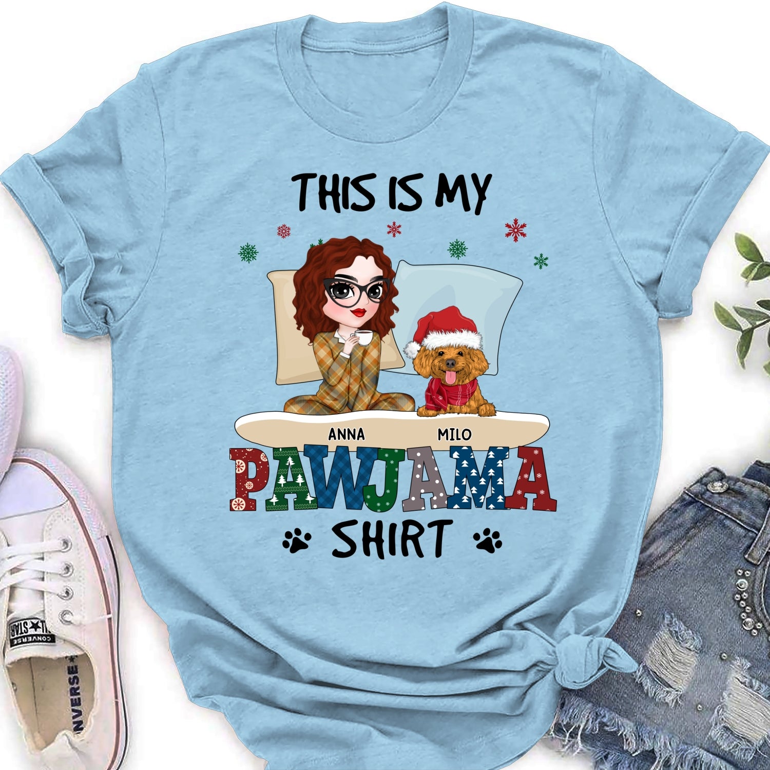 Customizable Pawjama Sleepshirt - Personalized Women's T-shirt for Pet Lovers