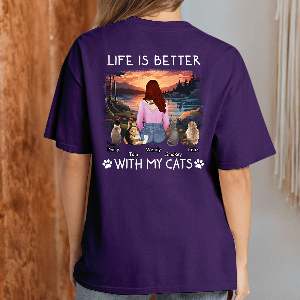 Personalized Unisex 'Better With Cats' T - shirt: Ideal Gift for Pet Lovers