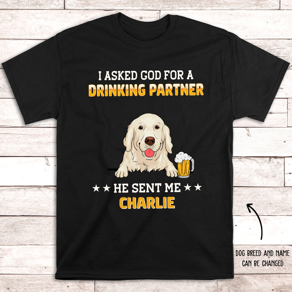 Personalized Unisex 'Drinking Partner' T - Shirt: Ideal Gift for Beer Enthusiasts