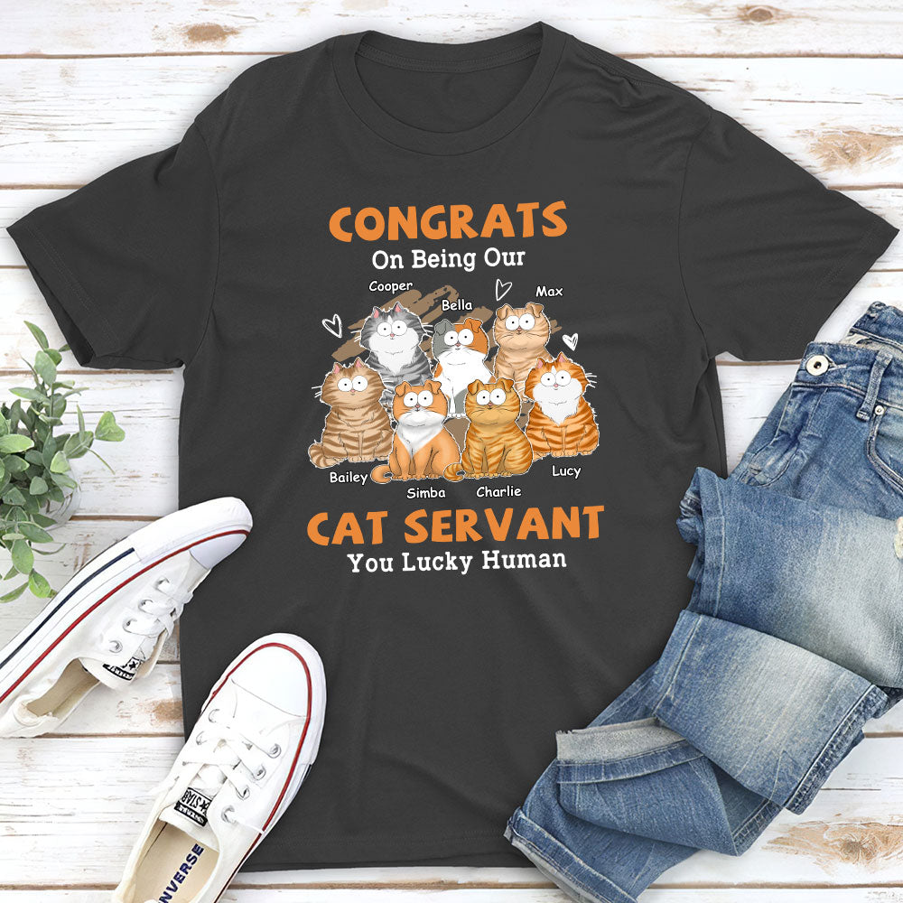 Personalized Congrats Cat Servant Unisex T-shirt - Ideal Gift for Pet Lovers