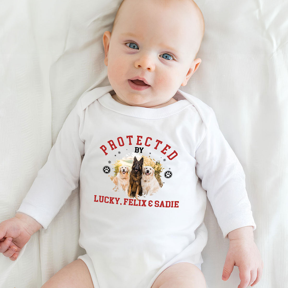 Personalized Custom Long Sleeve Baby Sleepdog Onesie - Ideal for Newborns