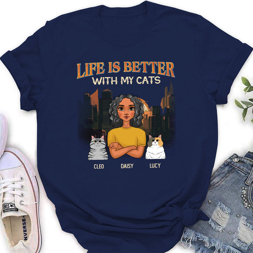 Personalized Women's 'Life Is Better With My Pets' T-shirt - Ideal Gift for Pet Lovers