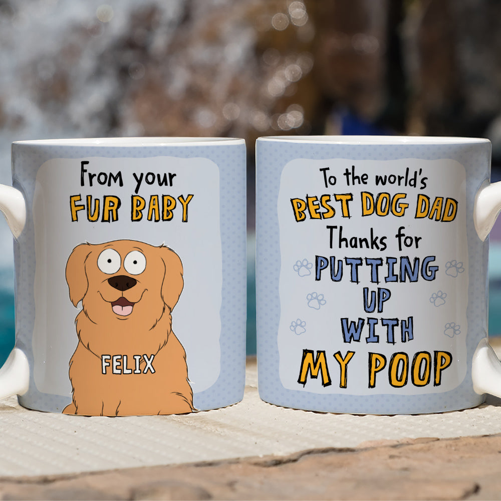 Personalized 'I Woof You Dad Mom' Custom Coffee Mug for Pet Lovers