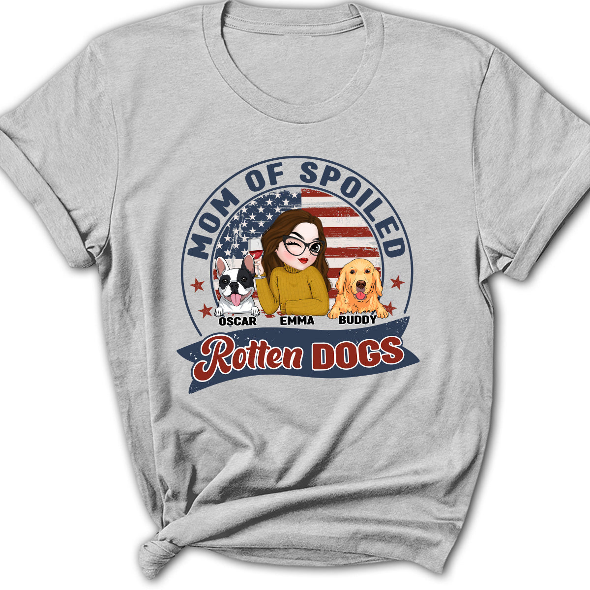 Personalized Custom Women's T-shirt for Proud Parents of Spoiled Dogs