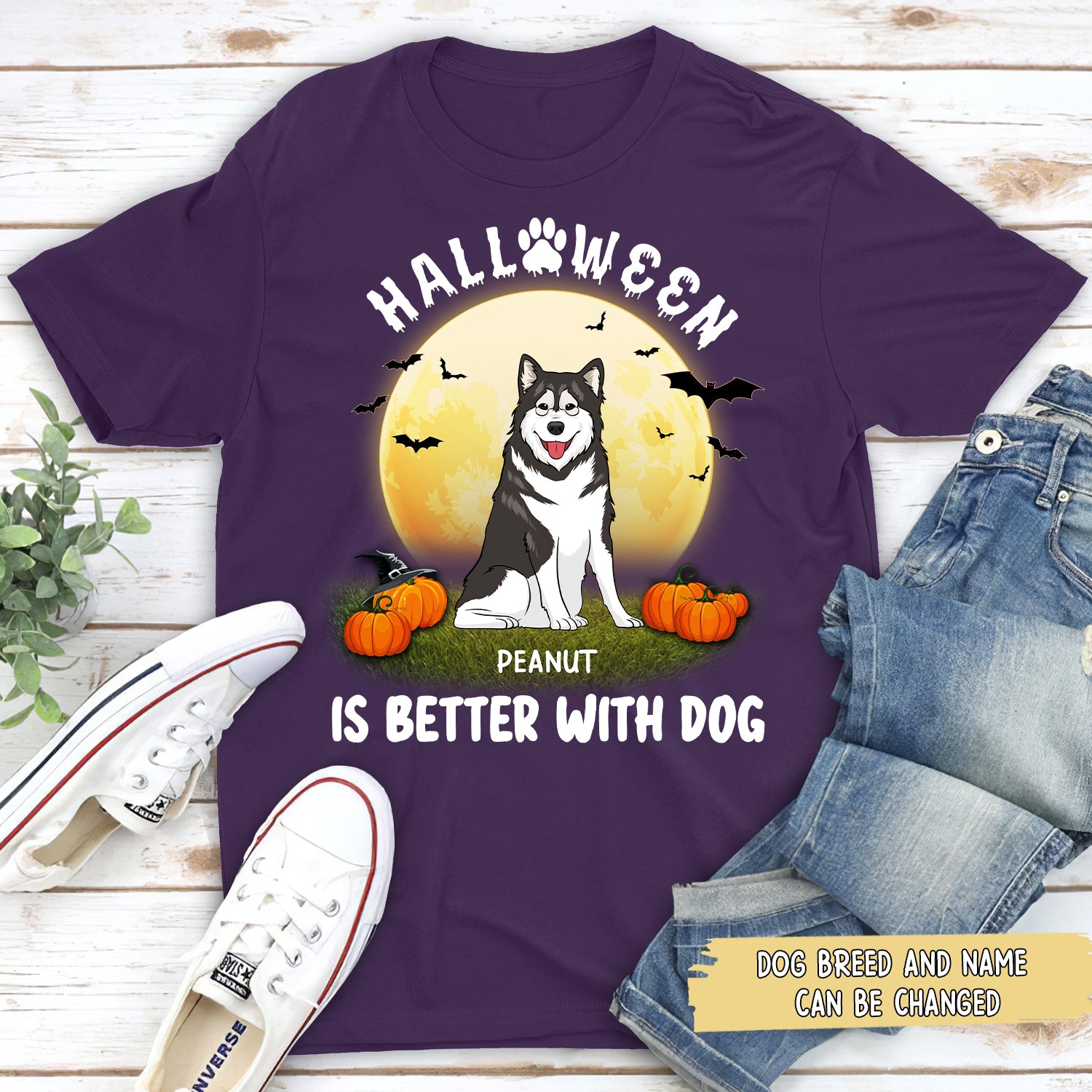 Unique Personalized Unisex Halloween T-shirt for Dog Lovers