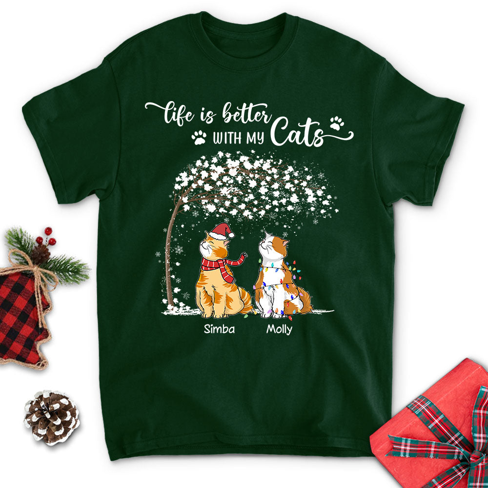 Life Is Better Chilling Cat - Customizable Unisex Personalized T-shirt for Pet Lovers