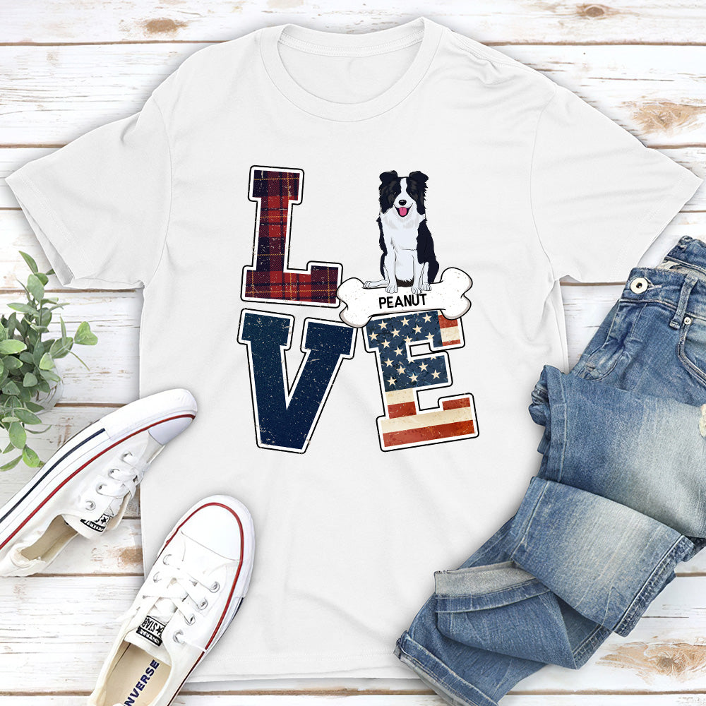 Love Pattern Personalized Custom Unisex T - shirt: Ideal Gift for Pet Lovers