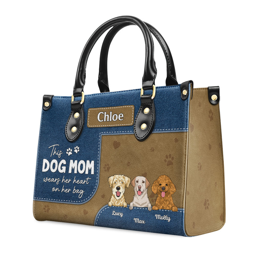 Personalized Custom Leather Handbag for Dog Moms
