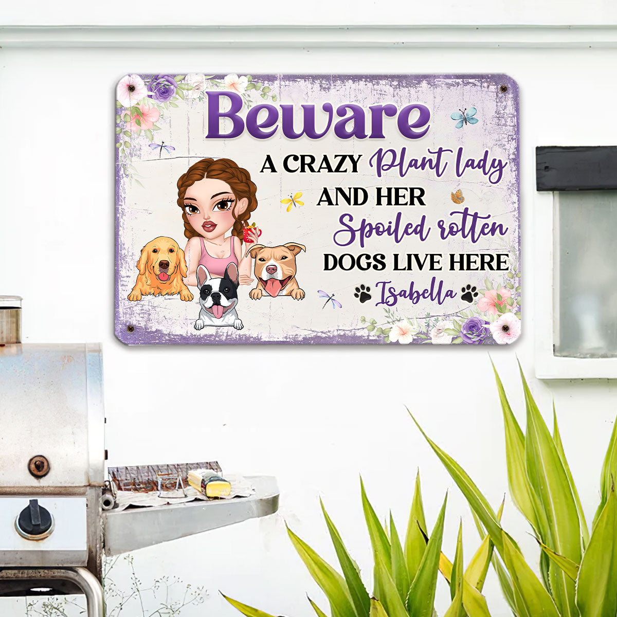 Personalized Custom Metal Sign: A Must - Have for Plant Ladies and Their Dog Lovers