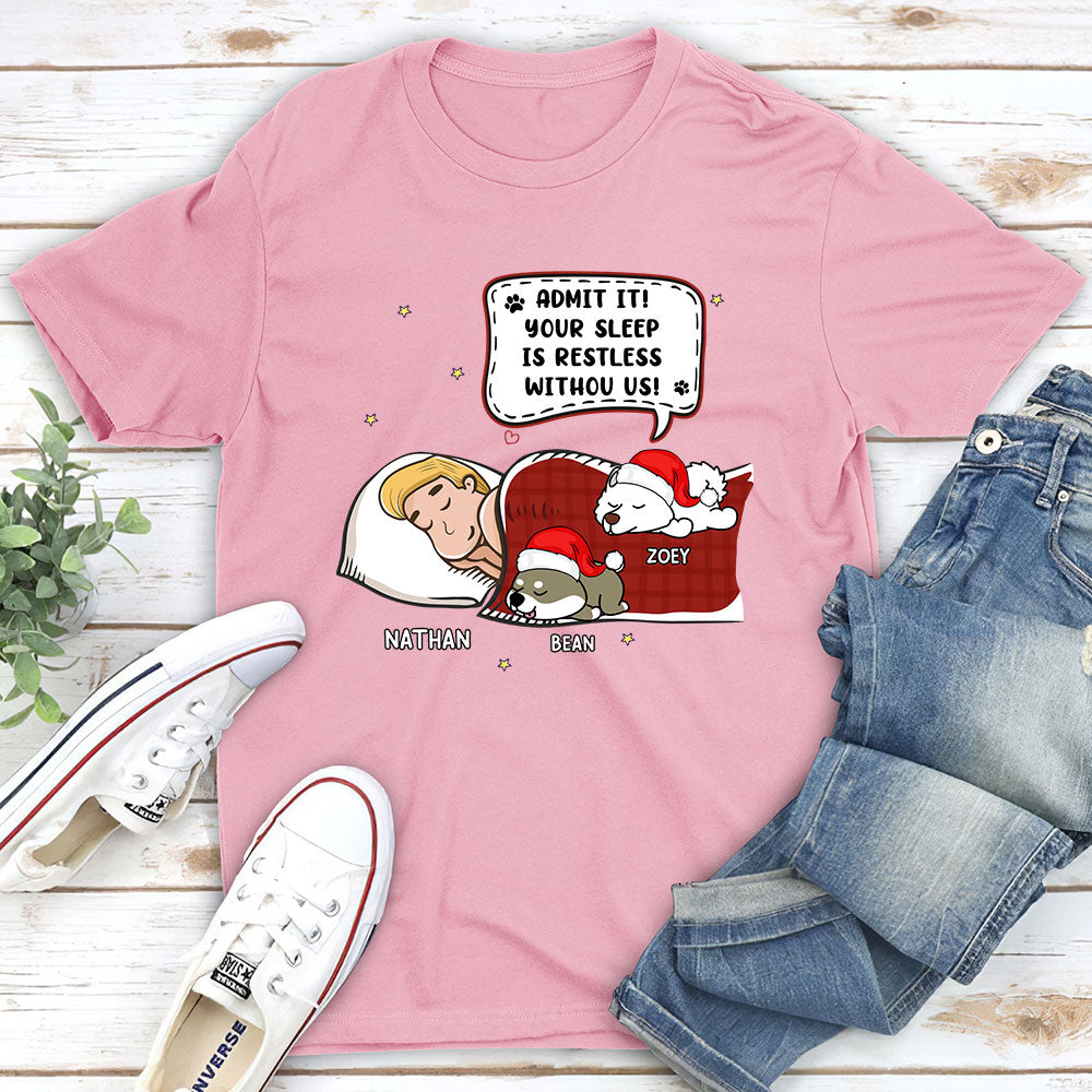 Personalized Unisex 'Sleep Without Me' T - Shirt: Ideal Gift for Pet Lovers