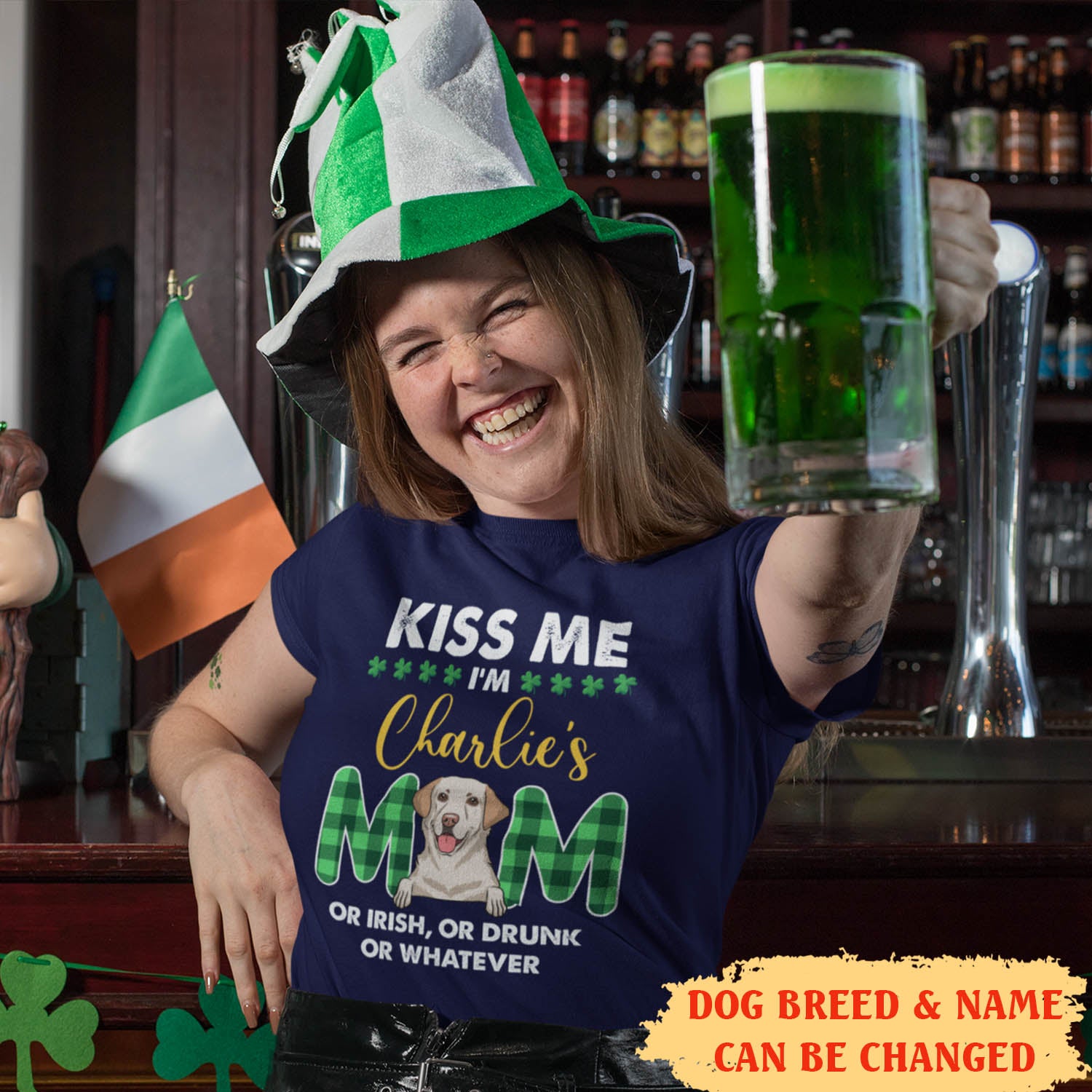 Customizable Unisex Kiss Me Dog Mom/Dad St. Patrick's Day T-shirt - Ideal Gift for Pet Lovers