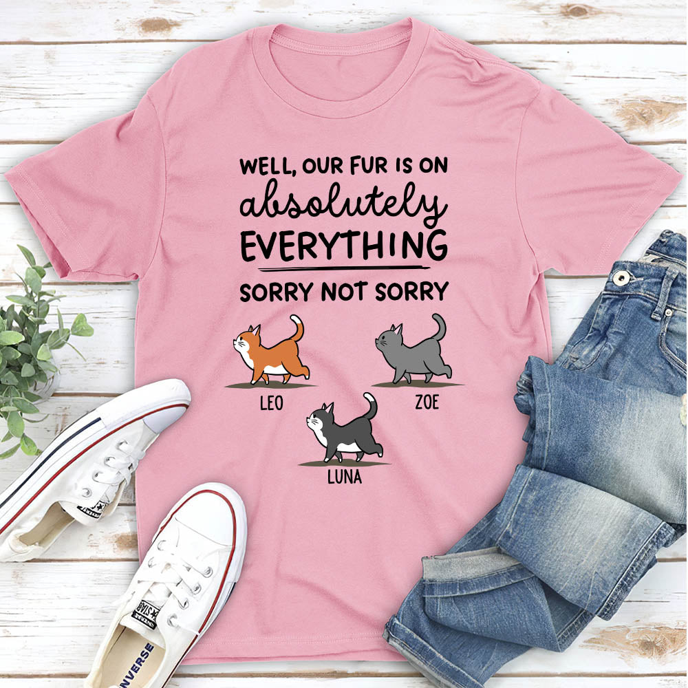 Personalized 'Cat Sorry Not Sorry' Unisex T - shirt for Pet Lovers
