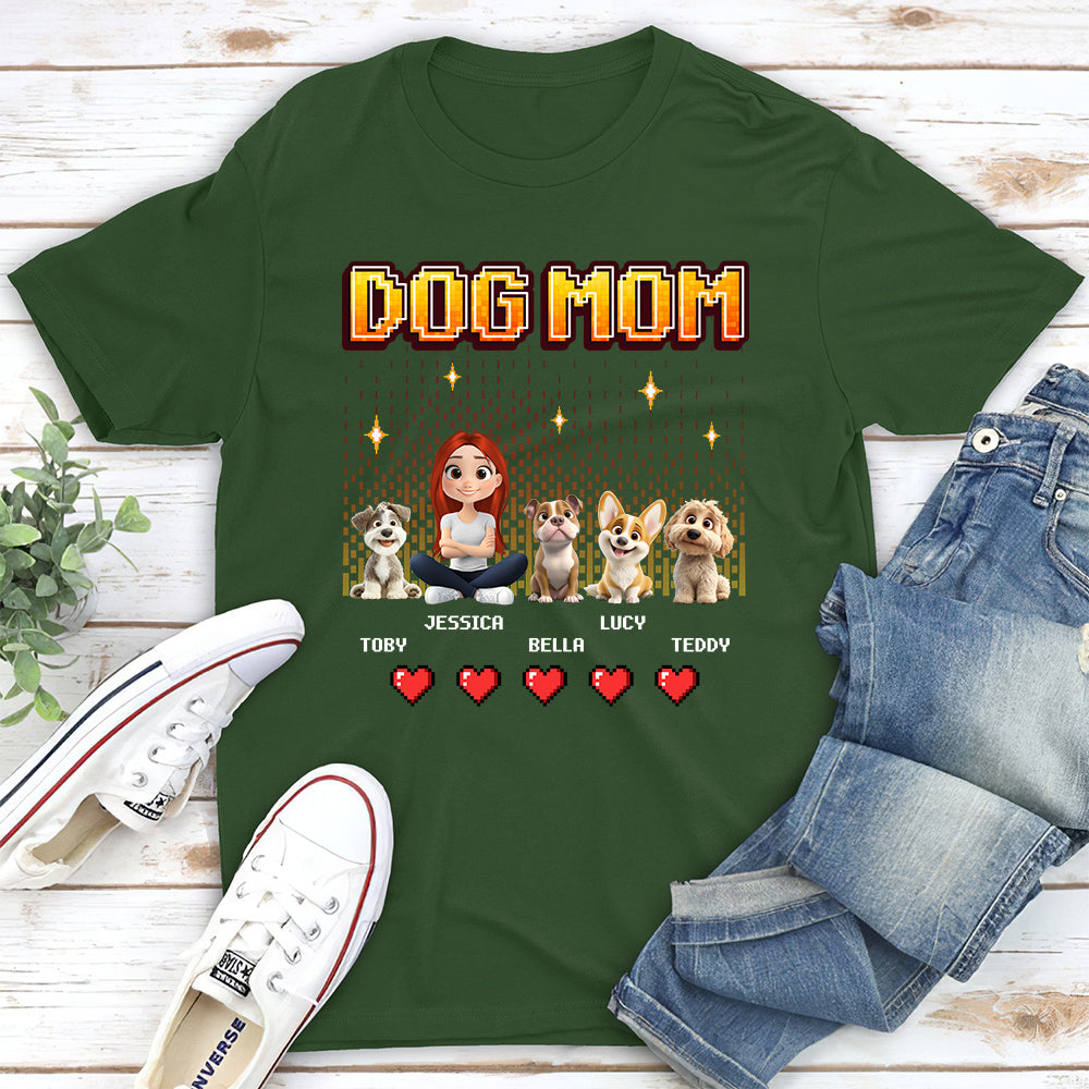Customizable Dog Mom Pixel Unisex T-Shirt - Ideal Gift for Pet Lovers