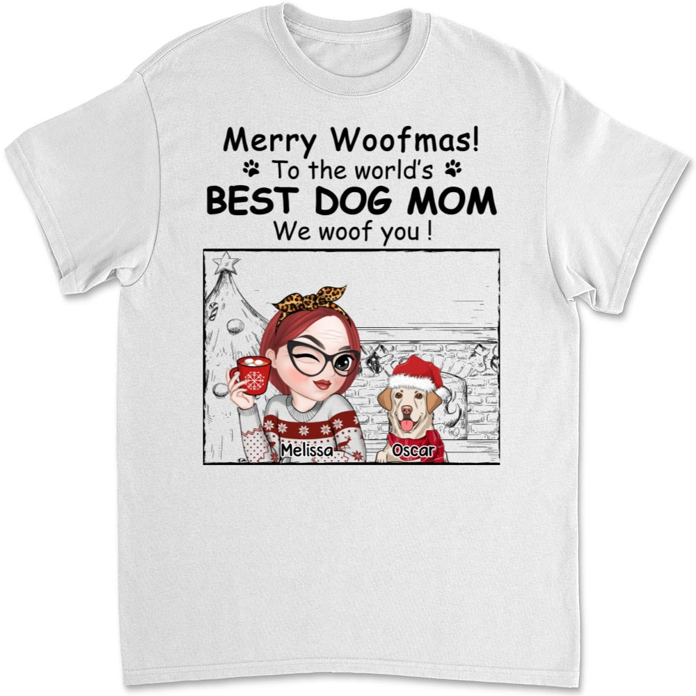 Best Dog Mom Christmas - Personalized Unisex Custom T-shirt for Pet Lovers
