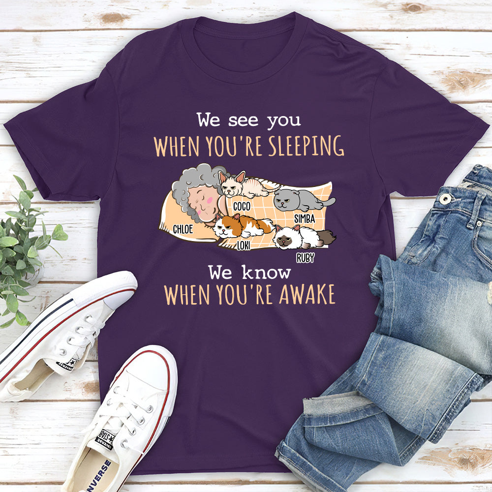 Personalized 'When You're Awake' Unisex T - shirt: Ideal Gift for Pet Lovers