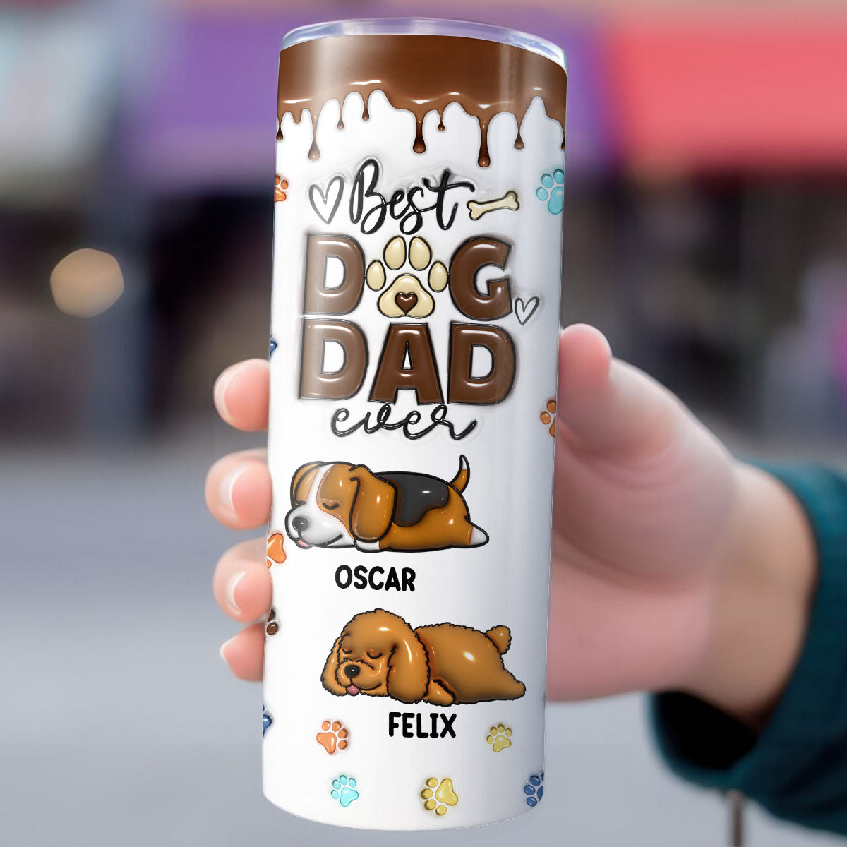 Personalized 3D Inflated Effect Stainless Steel Skinny Tumbler - You're the Best!